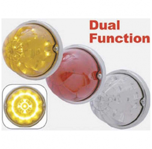 17 LED Dual Function Watermelon Flush Mount Kit - Amber/Red LEDs, Clear Lens, Fits Most Trucks