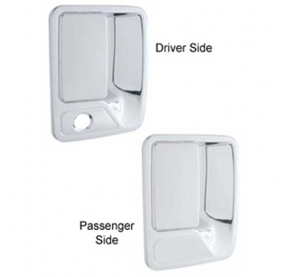 Chrome Plastic Super Duty Door Handle Cover Set for Ford - 4 Pieces, 3M Tape, Keyhole, 6-Month Warranty