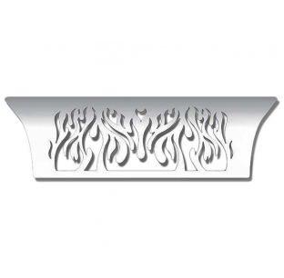 Peterbilt Sleeper Wrap with Flames - Stainless Steel, Fits Standard or Ultra Cab