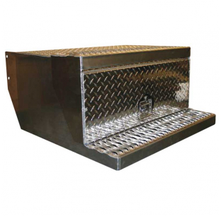 Peterbilt 379, 388, 389 Aluminum Diamond Plated Tool Box with T-Handle and Lock, Heavy Duty, Made in USA