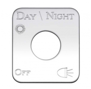 Stainless Steel Day/Night Lights On/Off Switch Plate for Kenworth Trucks