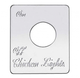 Stainless Steel Chicken Lights On/Off Switch Plate for Peterbilt Trucks - Durable and Easy to Install