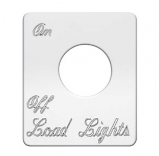 Stainless Steel Load Lights On/Off Switch Plate for Peterbilt Models - Durable and Easy to Install