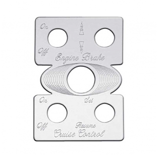 Stainless Steel Engine Brake Cruise Control Switch Plate for Peterbilt - New Style, Durable, Fits Most Models