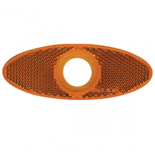 Amber Oval Reflector for 3/4 Inch Lights with Adhesive Backing - Easy Installation