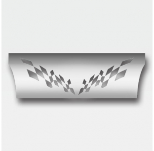 Peterbilt Sleeper Cap with Checkered Flag Stainless Steel