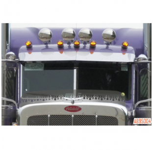 Bugshield Kit for Peterbilt 388/389 with Flame Trim - Smooth, No Lights or Light Holes