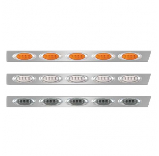 Peterbilt 379, 388, 389 Standard Hood Cab Panels 1987-2010 with 5 P1 LED Lights, 8 Inch Spacing