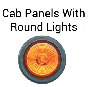 Peterbilt 359 3 Inch Tall Cab Panels With 7 Round Lights And 6 Inch Light Spacing