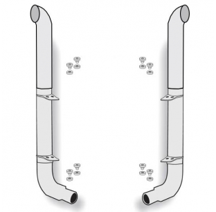 American Eagle Stainless Steel Exhaust Kit with Curve Stacks and Peterbilt Elbows