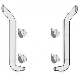 American Eagle 7-5 x 120 Stainless Steel Bull Hauler Exhaust Kit for Freightliner