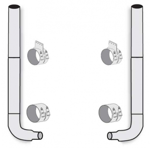 American Eagle 7-5 x 120 Stainless Steel Exhaust Kit for Kenworth Non Aerocab with Above Frame Elbows