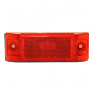 Super 21 Red Clearance Lamp - Sealed Poly Plastic, Reflective Lens, Includes Pigtail, Made in USA