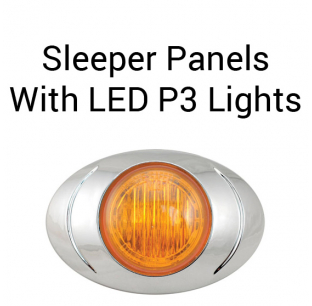 Peterbilt 48x3 Sleeper Panels with 5 P3 LED Lights, 8 Inch Spacing