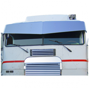 Freightliner Cab Over Stainless Steel V-Style Visor 14x15 Inches