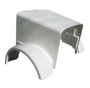 Fiberglass Hood Shell for Peterbilt 357/378 SFA, 55.5 Inch Centerline, 119 BBC, Paintable Finish