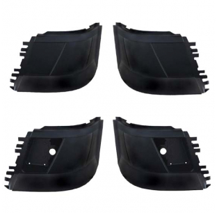 Classic Black Bumper Ends for Volvo VNL Gen II - Durable Black Plastic, 4 Screw Mount, Protruding Center