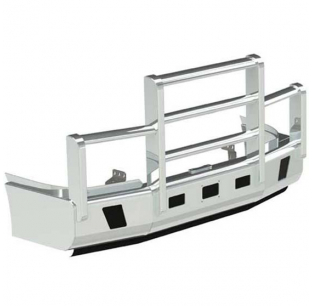 Aluminum Herd AeroPLUS 4 Post Grille Guard Bumper with Slam Latch & Lift Assist for Volvo VNL Gen II