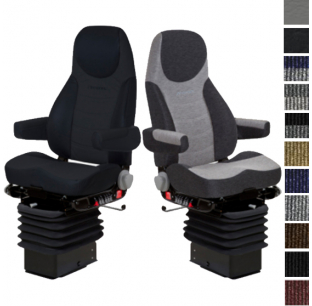 Premium Truck Seat with Armrests, HiPro 95 Air Suspension, Available in Multiple Leather and Moduraa Colors, Wide Mount, Air Lumbar Support