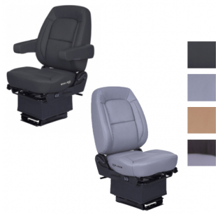 Ultra Leather Wide Ride Core Standard Suspension Mid-Back Seat with HiPro Suspension, Dual Chamber Lumbar, Optional Armrests, Heated Seat, Smart Valve.