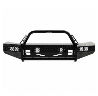 12 Gauge Black Steel Ranch Hand Summit Bullnose Front Bumper, With Hoop For Ford Super Duty Models