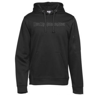 Big Rig Chrome Shop Polyester Hooded Sweatshirt With Zippered Sleeve Pocket And Gray Embroidered Logo