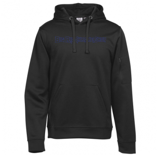 Big Rig Chrome Shop Polyester Hooded Sweatshirt With Zippered Sleeve Pocket And Blue Embroidered Logo