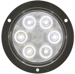 4 Inch Round 6 LED Flange Mount Back-Up Light with PL-3 2 Pin Connector