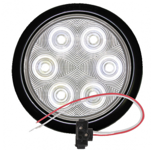 4 Inch Round 6 LED Back-Up Light Kit with Grommet and Pigtail for Vehicles