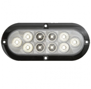 6 Inch Oval 10 LED Utility Light with Hard Wired Female PL-3 Connector