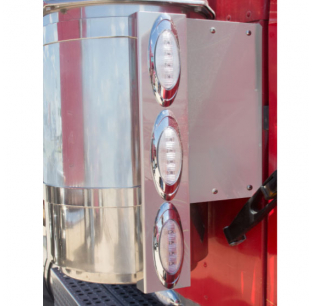 Freightliner Classic XL 1993 And Newer 13 Inch Air Cleaner Light Boxes For Donaldson With 3 P1 LED Lights