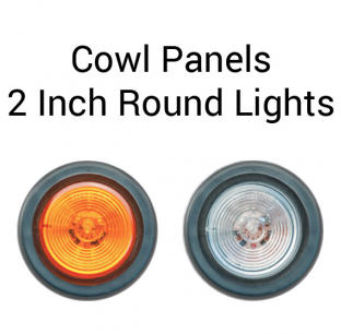 Kenworth W900L 2011+ Cowl Panels with Four 2-Inch Round Lights