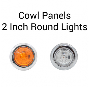 Kenworth W900L 2011+ Cowl Panels with LED Bullet Lights - Custom Fit