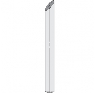 5 Inch Plain End Mitered Stack - 36 Inches Long - Carbon Steel, Chrome Plated, Stainless Steel