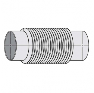 Long Length Stainless Steel Bellows Double PLY with Plain Ends, Sizes 2-8 Inch, 10 Inch Length, Use Clamp 50TS