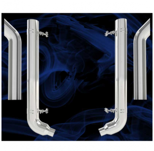 7 Inch Western Star 4900/Constellation Exhaust Kit 2000-Newer with Taper-Loc Elbows, Chrome Finish, Fits Most Models, Made in USA