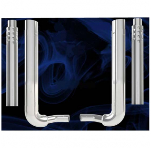 7 Inch Kenworth W900B Over Frame OEM Style Elbow Exhaust Kit with Multi-Bend Elbows and Taper-Loc Reduction