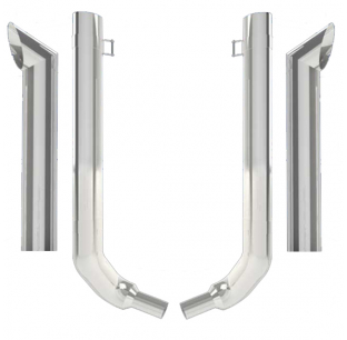 6 Inch Kenworth W900L 45 Inch Box Step OEM Style Elbow Exhaust Kit with Multi-Bend Elbow and Top Stack Options