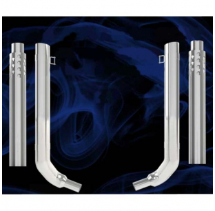 8 Inch Kenworth W900L 45 Inch Box Step OEM Style Elbow Exhaust Kit with Chrome Finish and Multiple Top Stack Options