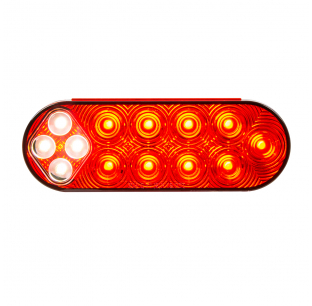 Oval Fleet Combo LED Light - Stop, Turn, Tail, Backup Functions - Red/Clear