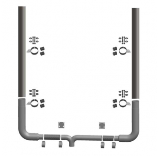 Grand Rock Peterbilt 379 1994 Through 2007 8 Inch Chrome Plated Seamless Exhaust Kits With Flat Top Stacks