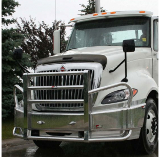 International Prostar 2008 And Newer Full Curved Bumper Replacement With Grille Guard For Set Back Axle Models