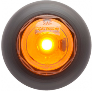 3/4 Inch Amber LED Marker Light with A11GB Grommet and 2 Wire Weathertight Male Pin Amp Connector