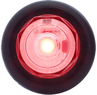 3/4 Inch Red LED Marker Light with A11GB Grommet and .156 Male Bullet Plugs, 12 Inch Jacketed Leads