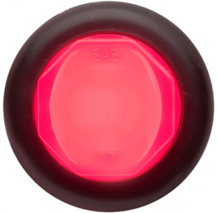 3/4 Inch Red 2 LED Marker and Clearance Light with Grommet and .156 Male Bullet Plugs