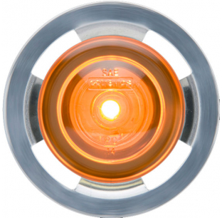 3/4 Inch Amber LED Marker Light Kit with Locking Ring and .180 Male Bullet Plugs