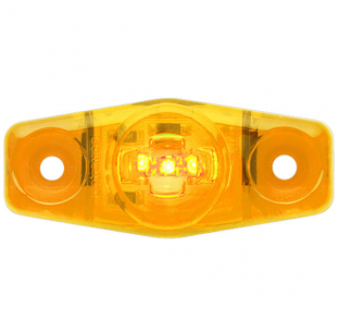 3 LED Amber Marker Clearance Light with .180 Male Bullet Plugs and 12 Inch Leads