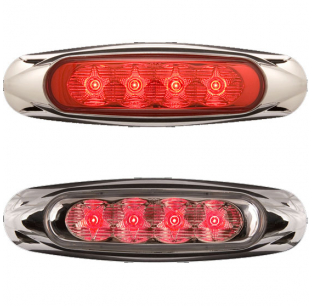 4 LED Red Marker and Clearance Light for Vehicles - Durable and Bright