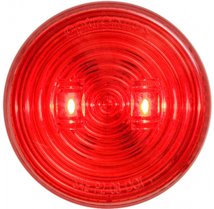 2.5 Inch Round 2 LED Red Marker and Clearance Light - Durable and Bright