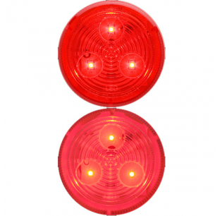 2.5 Inch Round 3 LED Red Marker and Clearance Light with PL-10 Connection